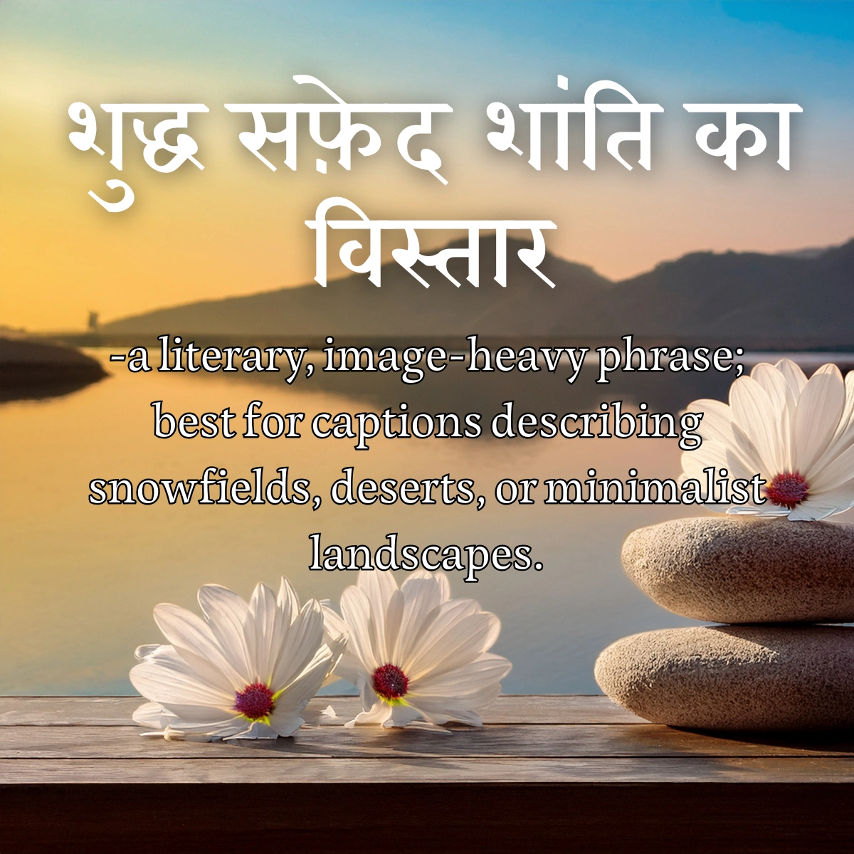 an expanse of pure white serenity meaning in hindi