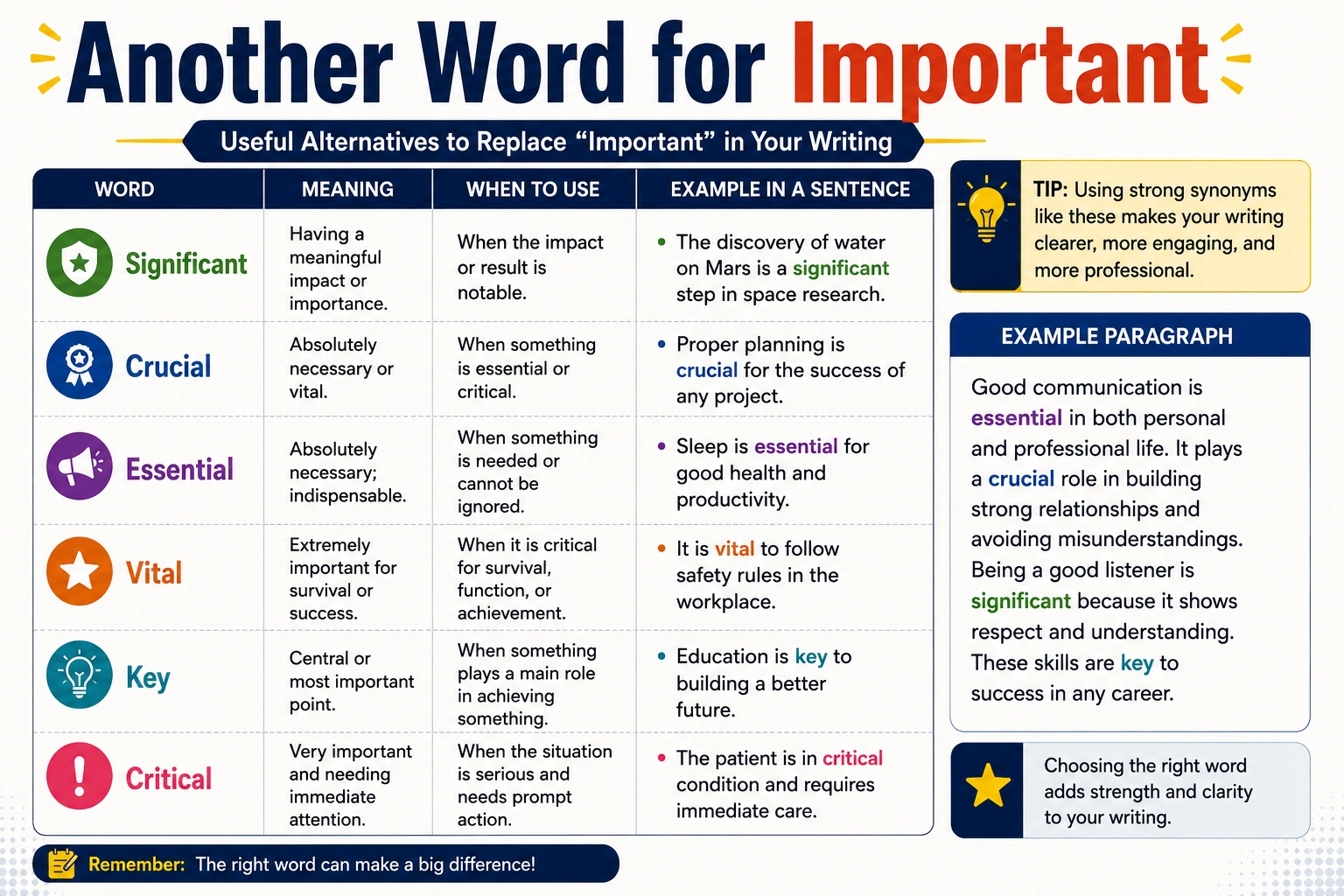 what is another word for important