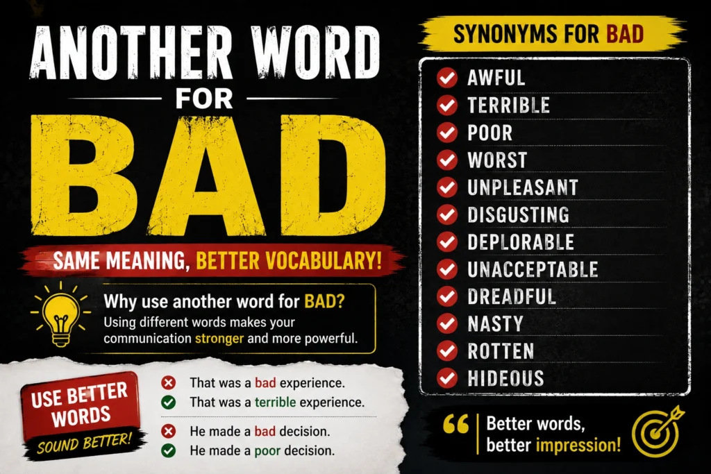 Another Word for Bad: 100+ Better Synonyms for Every Situation Another Word for Bad