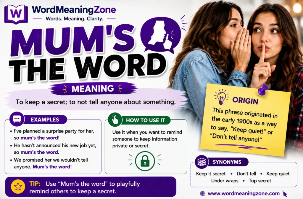 Mum's the Word Meaning
